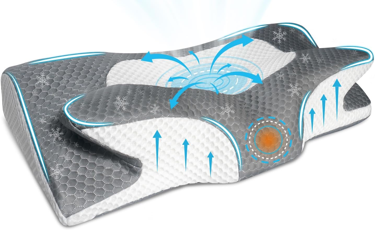 IDEA Cuscino Cuscino Memory Foam, Cuscino ergonomico Cuscino ortopedico per dolori al collo, Cuscino per dormire per dolori laterali della schiena e addominali, Cuscino per il collo Cuscino antirussamento per adulti Cuscini ortopedici cervicali Naty Shop