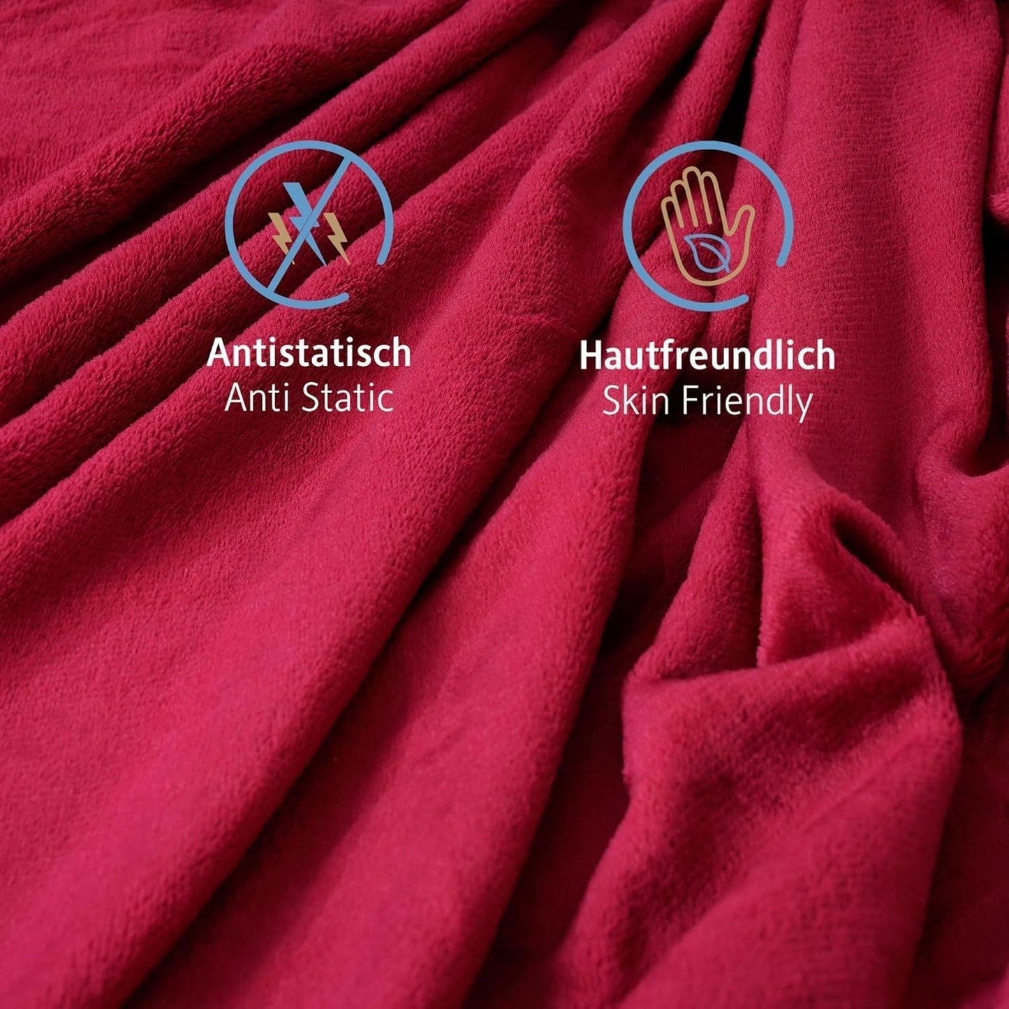 Komfortec accogliente coperta 150X200 Cm, soffice coperta in pile certificata Oeko-Tex, calda coperta sherpa per il divano, coperta spessa per il divano, Letti e coperte bordeaux Besuche den Komfortec-Store