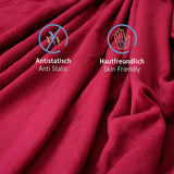 Komfortec accogliente coperta 150X200 Cm, soffice coperta in pile certificata Oeko-Tex, calda coperta sherpa per il divano, coperta spessa per il divano, Letti e coperte bordeaux Besuche den Komfortec-Store