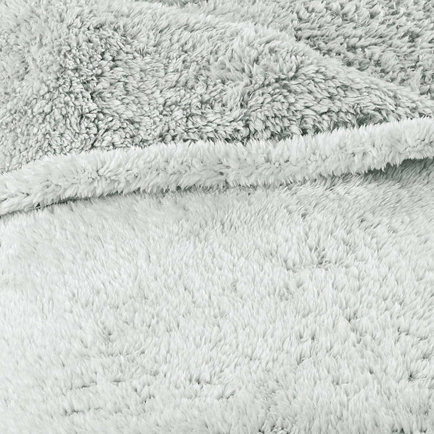 Aqua-Textil Soffice coperta coccolosa 150 X 200 cm Grigio Bianco Melange Coperta TV in peluche Copriletto Sherpa Fleece Oeko-Tex Ottawa Letti e coperte Besuche den aqua-textil-Store