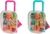 Simba Evi Love Travel, 2 modelli assortiti, verrà consegnato un solo articolo, bambola in una valigia con ruote, indossa un costume da bagno con volant, include occhiali da sole e gelato, 12 cm, dai 3 anni in su