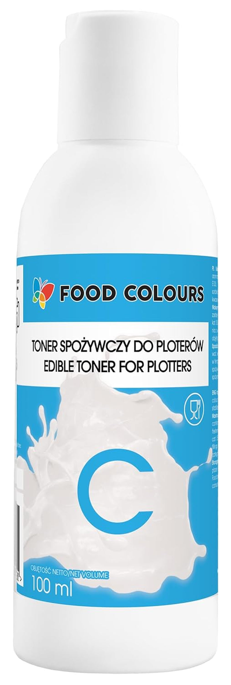 Set coloranti alimentari con inchiostri alimentari per plotter 6 x 100 ml | Ciano chiaro | Ciano | Magenta chiaro | | Magenta | Giallo | Nero | Stampa commestibile, stampa su carta wafer, topping decorativo per torte