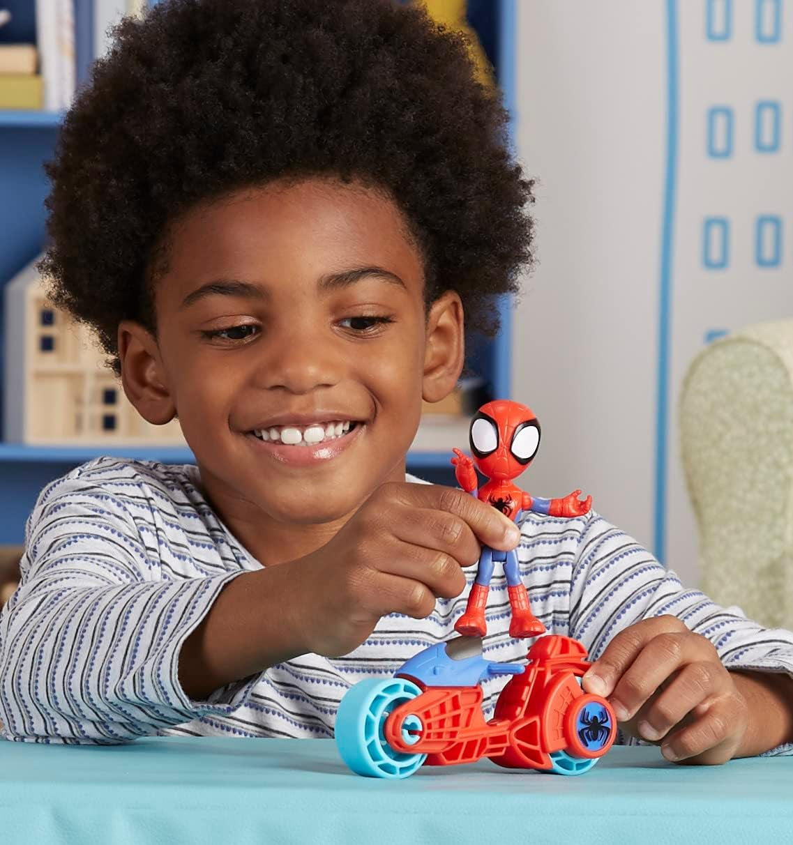 SPIDEY e I SUOI FANTASTICI AMICI Marvel Spidey Motocicletta Giocattolo per Ragazzi e Ragazze dai 3 Anni in su Action Figure Naty Shop