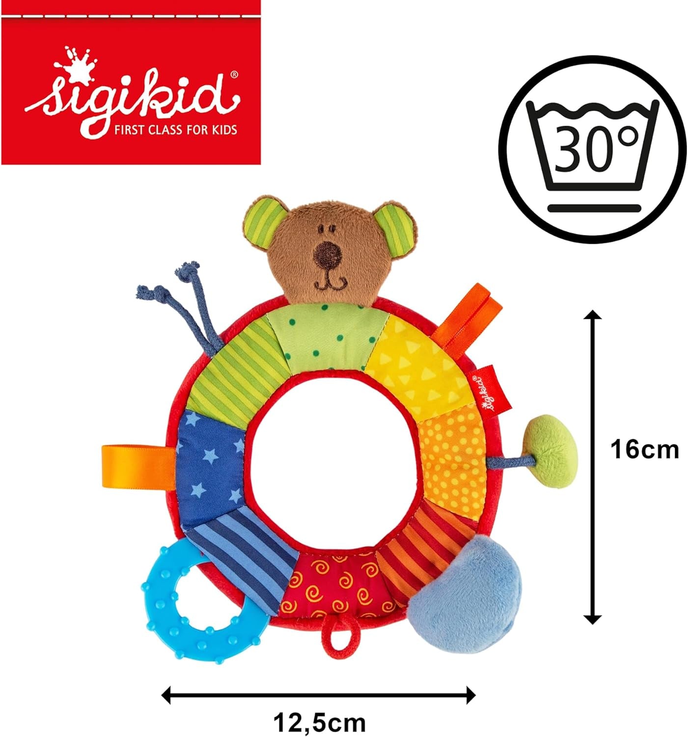 SIGIKID 40490 Anello attivo Baby Activity PlayQ Giocattolo per bambine e bambini consigliato per bambini a partire da 3 mesi multicolore Baby Toys Naty Shop