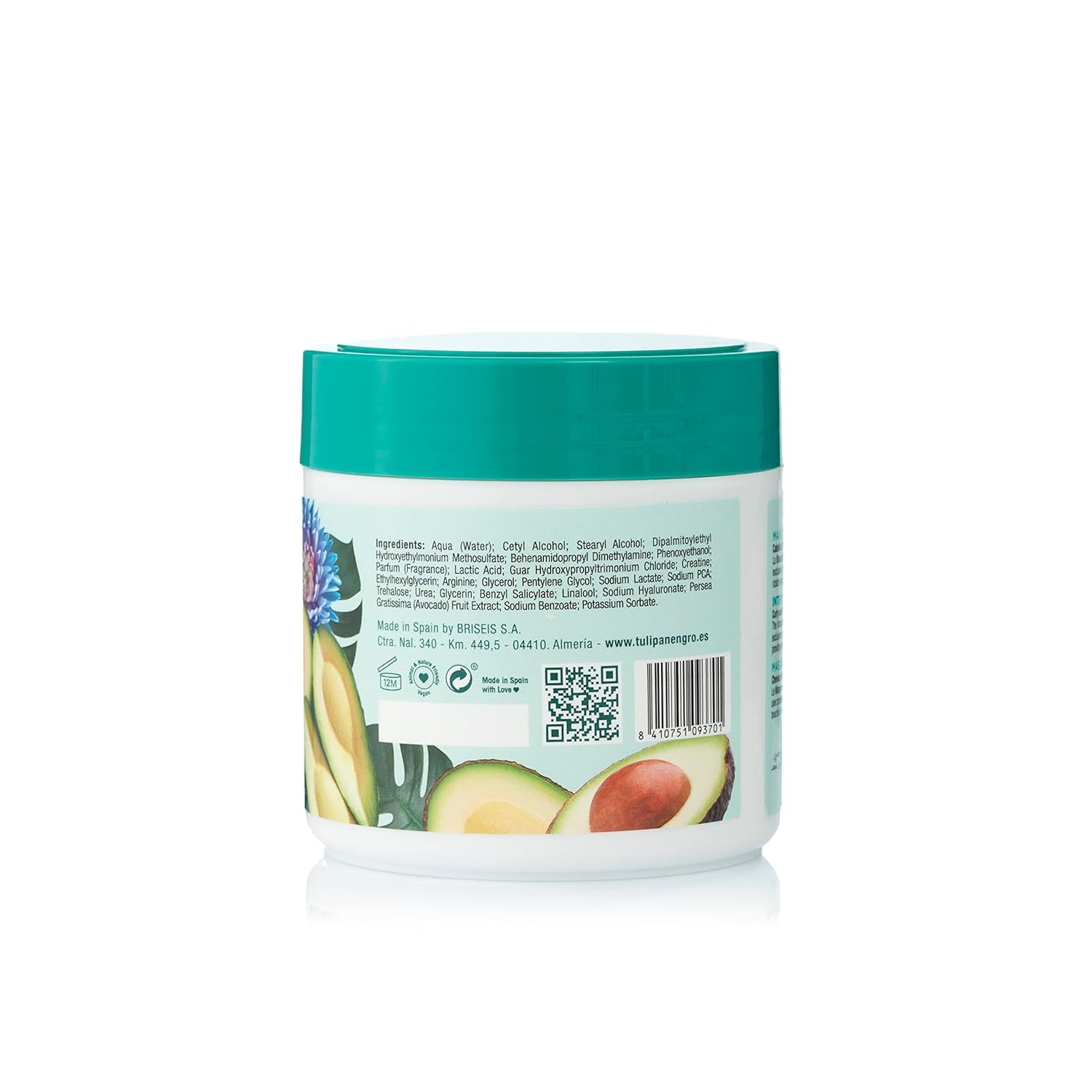 Maschera tulipano nero, intensiva, idratante, 400 ml Maschera per capelli Naty Shop