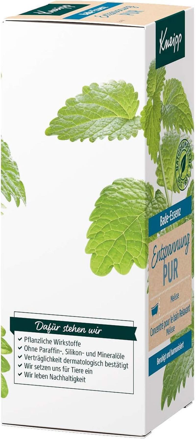 Kneipp Bade, olio da bagno con olio essenziale naturale di melissa indiana ed estratto di melissa, 100 ml Naty Shop