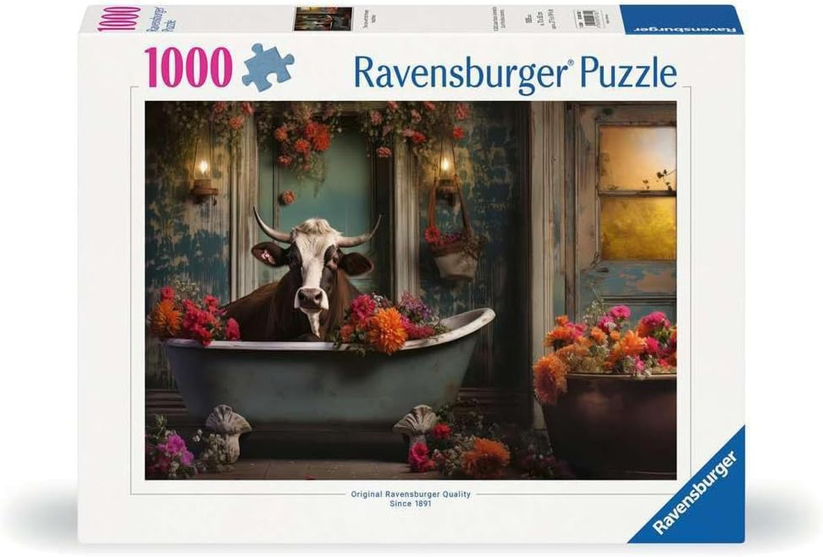 Ravensburger Puzzle 12000782 - Mucca nella vasca - Puzzle da 1000 pezzi per adulti e bambini dai 14 anni, Puzzle Naty Shop Titolo predefinito