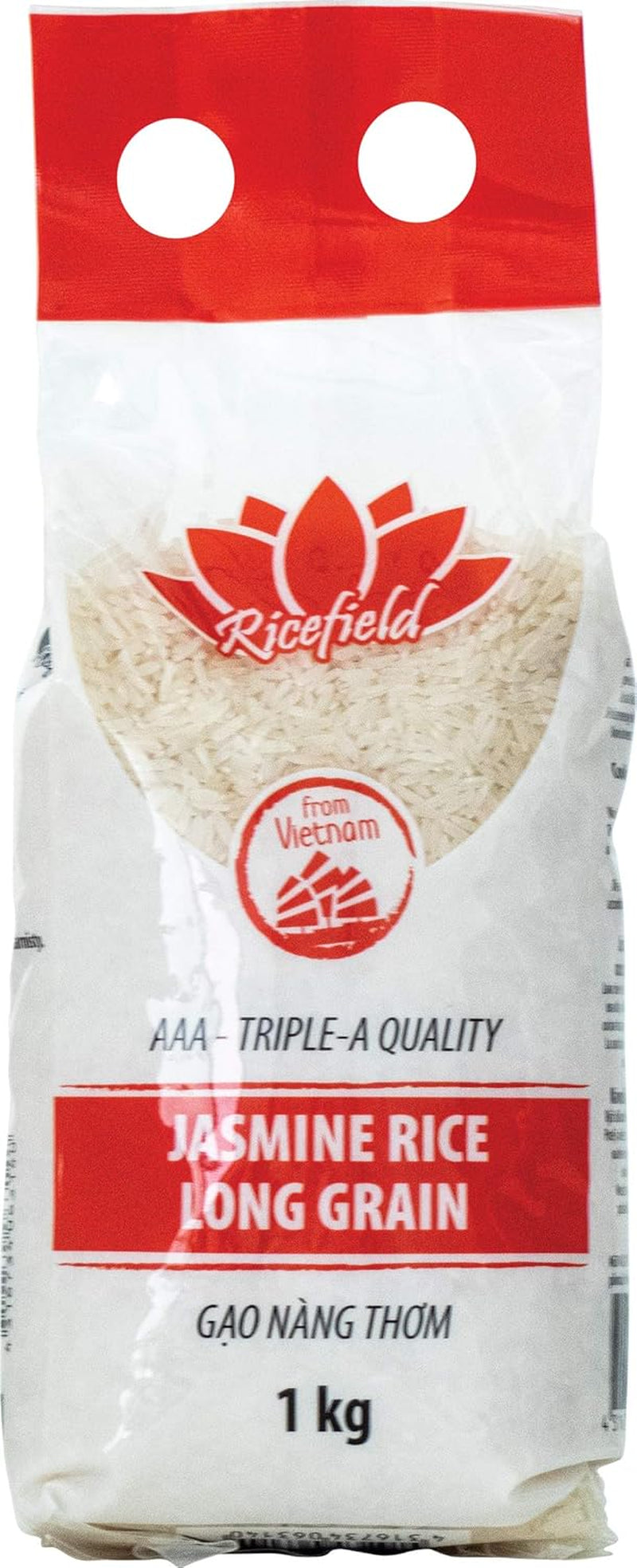 RICEFIELD Jasmine 100% riso a chicco lungo, 1 kg