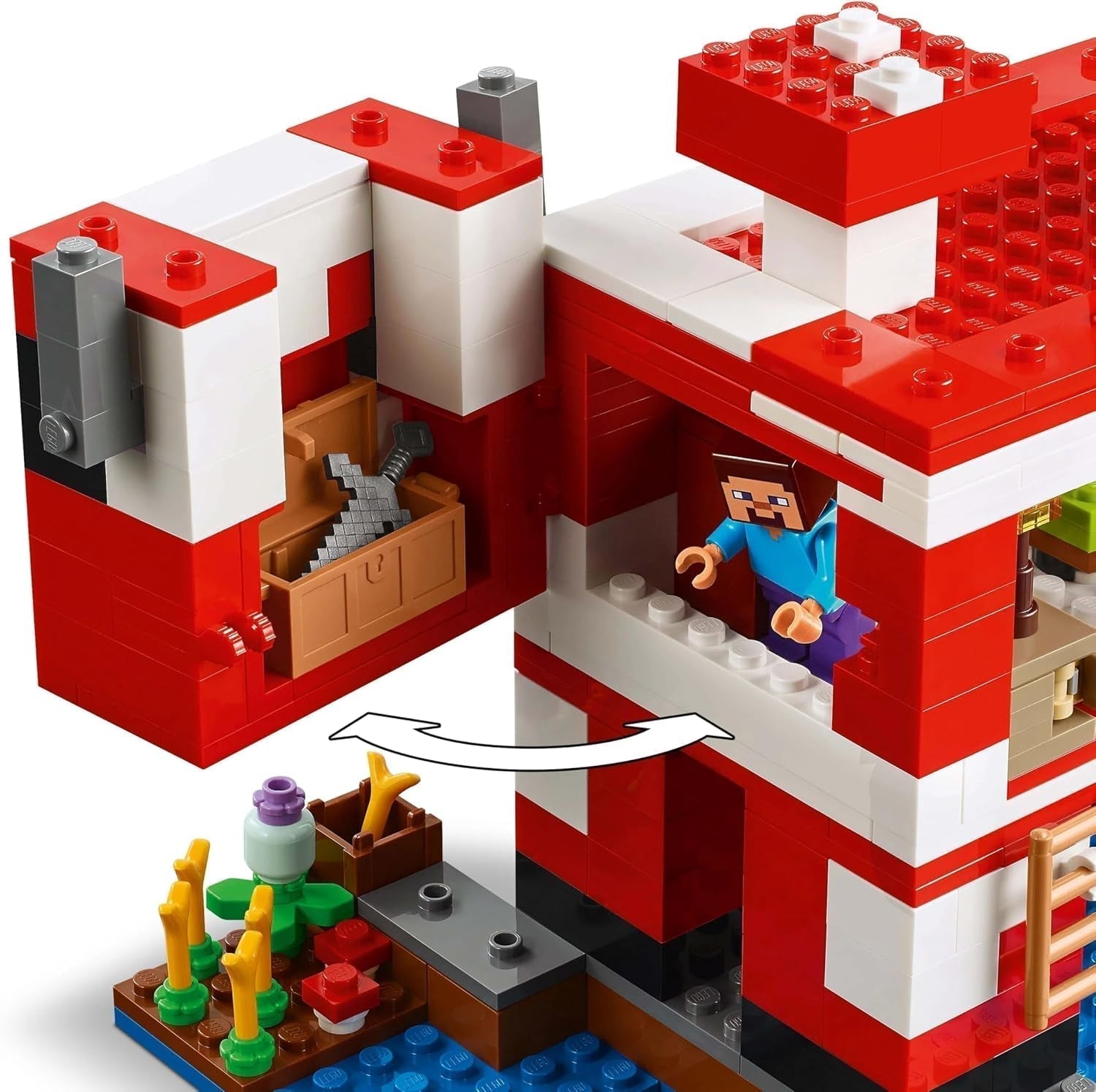 LEGO Minecraft The Mushroom Cow House Videogioco da costruzione giocattolo modello Mushroom Land con minifigure Steve e altri personaggi set da gioco per ragazzi e ragazze 8 anni 21270 Set da costruzione Beuche den LEGO-Store