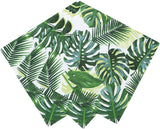 Confezione da 20 salviette tropicali | Tovaglioli di carta verde con motivo foglia di palma | Stoviglie usa e getta per feste per bambini, feste safari, giungla, dinosauri, estate, tema hawaiano