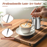 Tazza da latte, Tazza da latte in acciaio inossidabile da 350 ml con segno di misurazione, Accessorio Barista, Tazza da latte per cappuccino, Espresso, Latte Art, Amanti del caffè, Argento, 355 ml