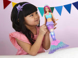 Barbie Dreamtopia Magic Light Sirena con capelli biondi, bambola Barbie con coda da sirena, adatta come regalo per bambini dai 3 anni in su, HDJ36