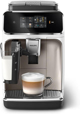 Macchina per caffè espresso automatica PHILIPS serie 2300 - 4 bevande, moderno touch screen a colori, sistema di preparazione del latte LatteGo, SilentBrew, macinacaffè 100% ceramica, filtro AquaClean. Nero opaco (EP2330/10)