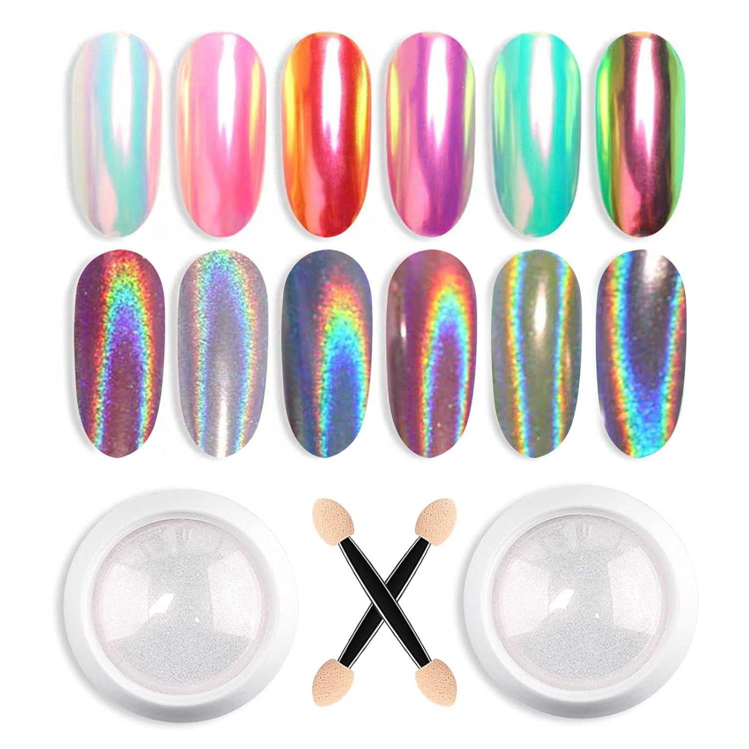 GZSY Nail Art Strasssteine ​​​​Nagel Perle Weiß 12Raster Nagel Charms Nageldesign Zubehör Perle Nail Art