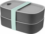 Bento box doppio BergHoff - Leo (set di contenitori per il pranzo 19x12,5x9 cm, due contenitori, resistente al microonde, chiusura ermetica, lavabile in lavastoviglie, ideale per snack/snack/insalata) 3950126 Contenitori per alimenti Naty Shop Classic