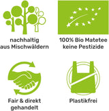 Set da tè Mate Bio ● 3 assortimenti Mate + 2 tazze Mate in acciaio inossidabile a doppia parete + 2 bombillas + istruzioni per la preparazione (nero)