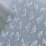 Aurora Muschel Schmetterling Nagelsticker Weiß Schmetterlinge Nail Sticker Gelee Relief Butterfly Nagelaufkleber Y2K Farfalle Nagel Sticker Nägel Nageldesign Nagel Zubehör Nail Art Stickers Nail art