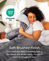 Piumino alternativo reversibile per tutte le stagioni Twin/Twin XL - Traspirante, extra lungo, di alta qualità, morbida microfibra - Inserto copripiumino grigio Trapunte e trapunte Naty Shop