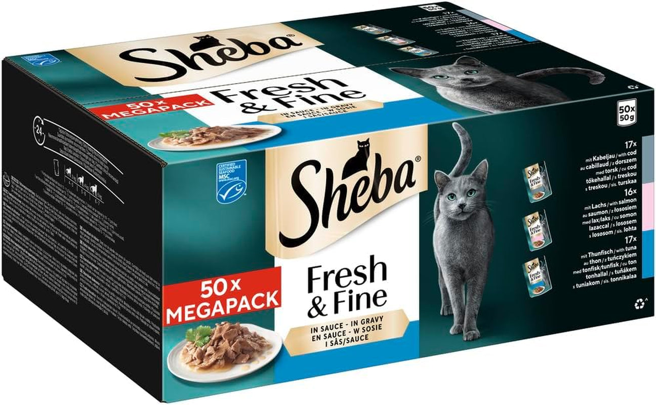 Sheba CATCARE Busta Wet Fresh & FINE (Pesce) Pezzi in salsa Adulto 50g Multipack Standard