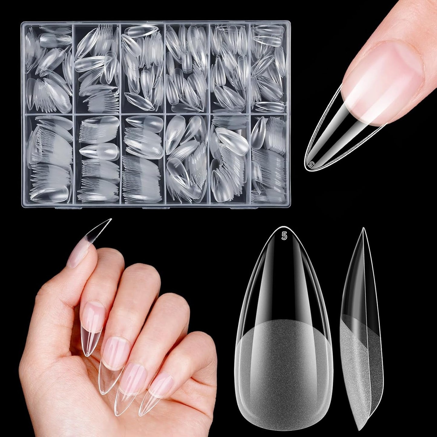 Unghie Artificiali Corte 500 Pezzi Punte Per Unghie In Gel Morbido Con Copertura Completa Per Unghie In Gel 12 Misure Punte Per Unghie Prelucidate Per Unghie In Gel Unghie Artificiali Corte Estensioni Per Unghie A Bara Con Scatola