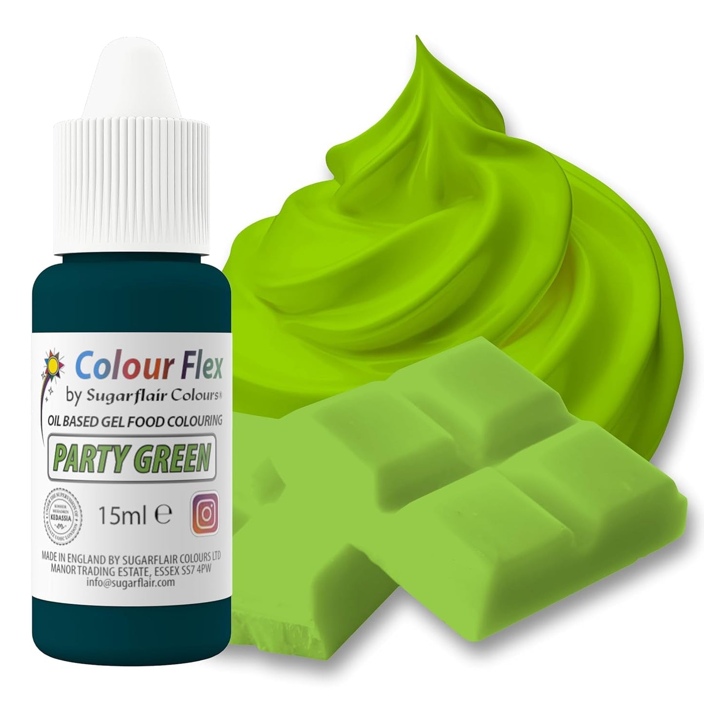 Sugarflair Colourflex Colorante alimentare a base di olio, Blu reale, Colorante alimentare liquido altamente concentrato, Colorante alimentare per crema al burro, cioccolato, pasta, fondente, glassa e altro - 15 ml