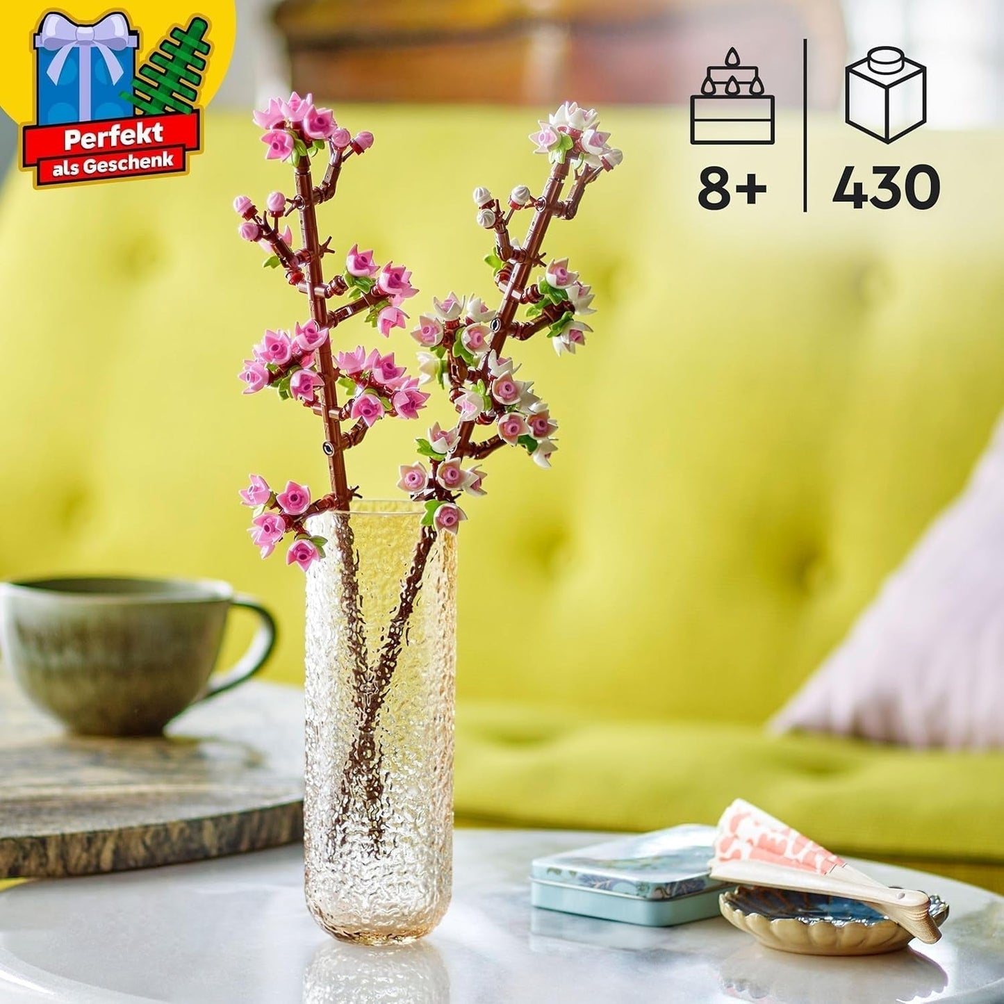 LEGO Botanicals Fiori di ciliegio - Fiori artificiali da costruire - Decorazioni da scrivania per bambini - Bouquet di fiori da esporre - Regalo per donne e uomini a partire da 8 anni - Collezione Botanica 40725 Set di costruzione Besuche den LEGO-Store