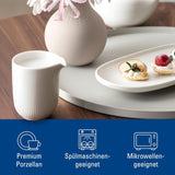 Villeroy & Boch - Tazza Latte Afina 170ml, Bianco, Lavabile in Lavastoviglie, Adatta al Microonde, Caraffa per Latte, Accessorio per caffè, Brocca in Ceramica, Piattino, Stoviglie, Porcellana Premium