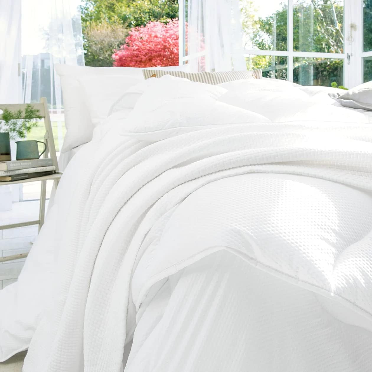 Piumino Traspirante, 9 + 4,5 tog, Tutte le Stagioni, Raffrescante e Assorbi l'Umidità, Controllo della Temperatura, Lavabile in Lavatrice, Letto Singolo Naty Shop Trapunte e Trapunte