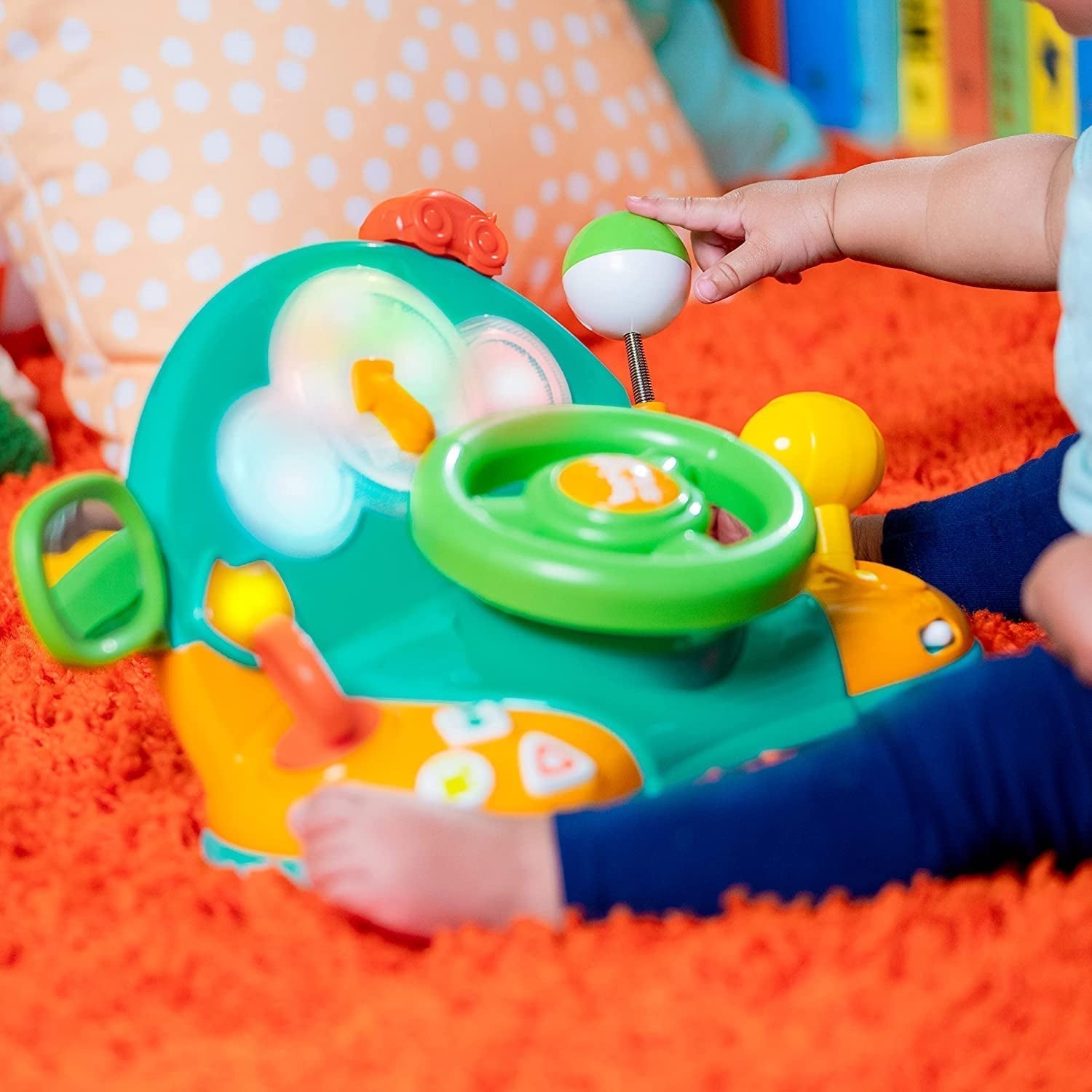 Bright Starts, volante giocattolo, conducente luci e colori, con musica, rumori dell'auto, indicatori, leva del cambio e altro ancora Bebe Naty Shop Toys