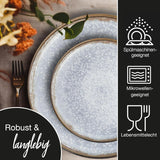 Moritz & Moritz BLOSSOM servizio da tavola in porcellana per 6 persone, 18 pezzi - Stoviglie moderne dal design giocoso - Servizio da caffè di facile manutenzione con piatti e ciotole - Servizio combinato