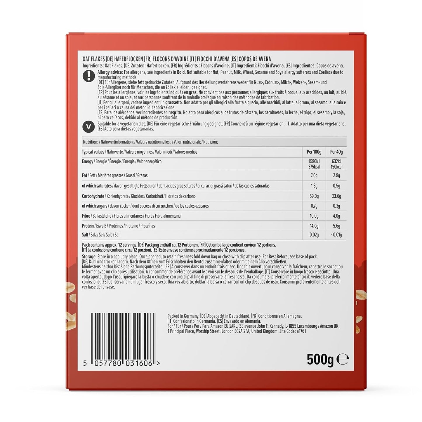 Farina d'Avena Delicata di Amazon, 500 g