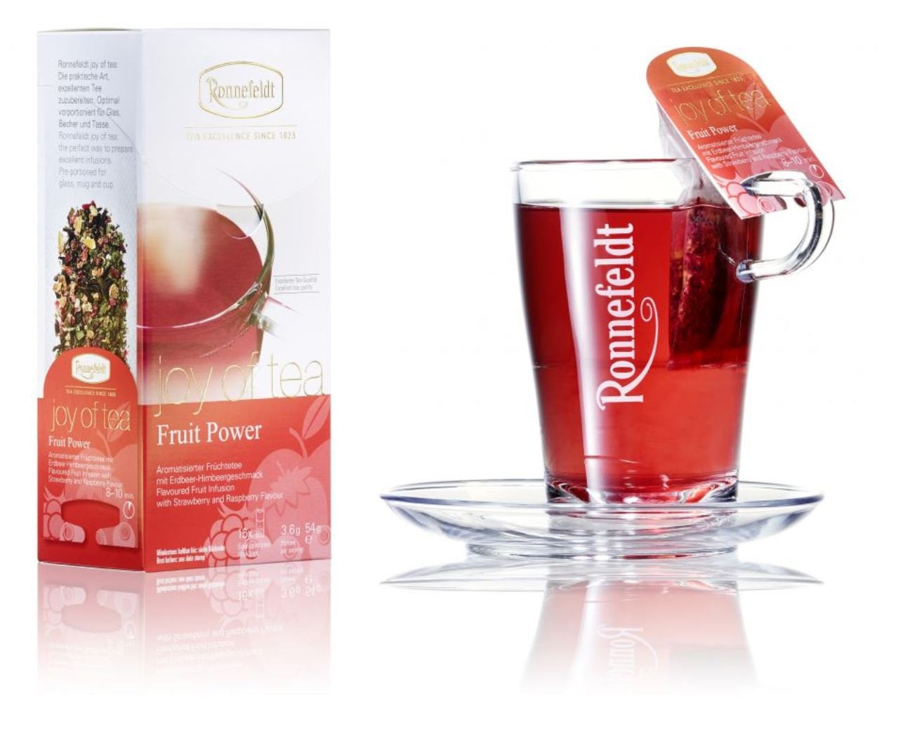 Fruit Power "Joy of Tea" - Tè alla frutta al gusto di fragola e lampone, 15 bustine di tè, 54 g