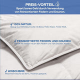 Allnights - Piumino leggero e confortevole 135X200 100% piume e piumini nuovi, adatto a chi soffre di allergie, lavabile fino a 60°C, made in Germany Piumini e trapunte Naty Shop