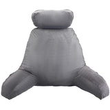 VEVOR Cuscino da lettura, Cuscino da letto (grande) con poggiatesta staccabile, cuscino per lo schienale con 3 tasche e tessuto in velluto corto lavabile e memory foam triturato, lato con maniglia, per guardare la TV, leggere, giocare