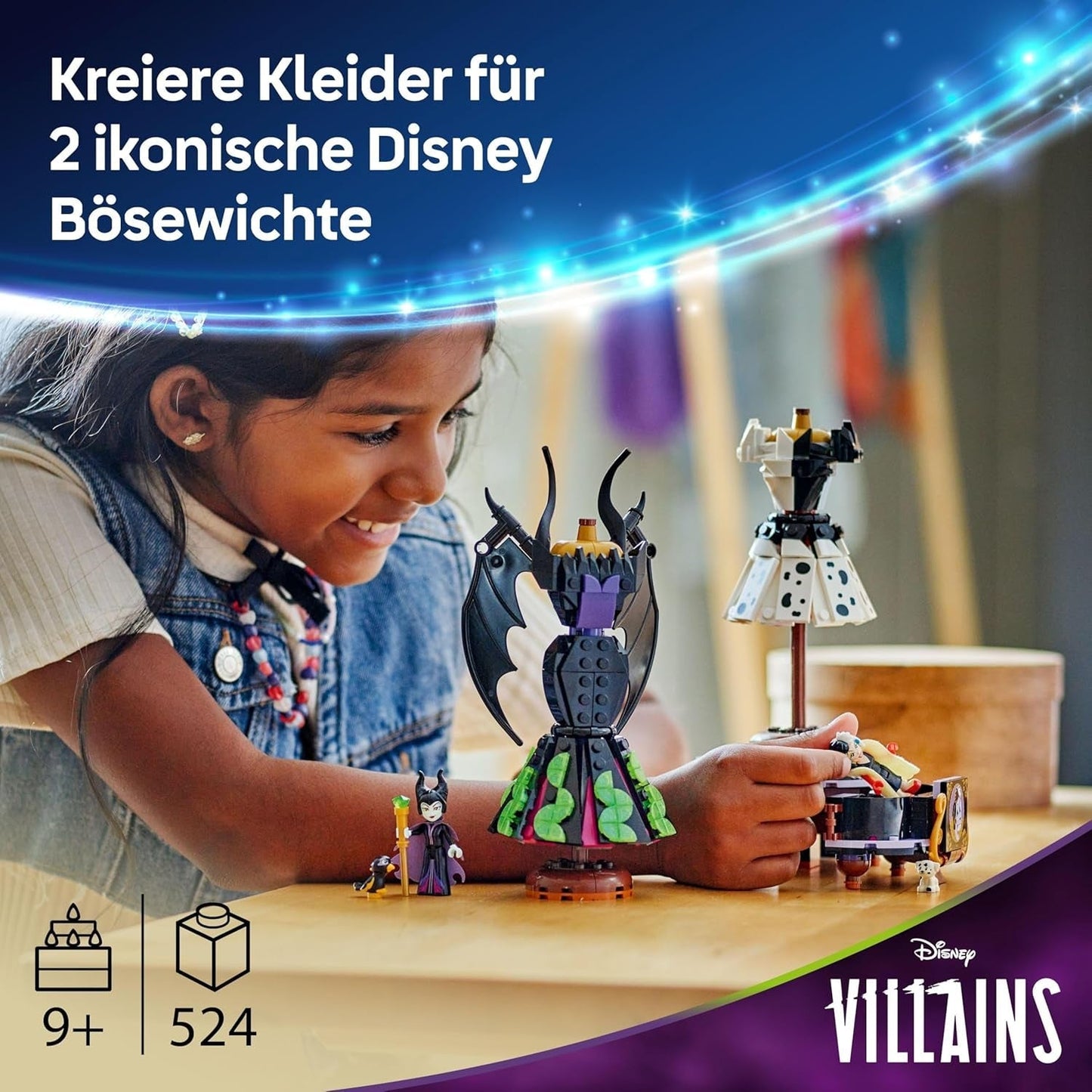 LEGO € Disney Villains I vestiti di Malefica e Crudelia De Mon - Giocattolo per ragazzi e ragazze da 9 anni - Incl. 2 mini bambole e 2 personaggi di animali - Regalo di compleanno per i fan 43262 Set da costruzione Acquista dal negozio LEGO