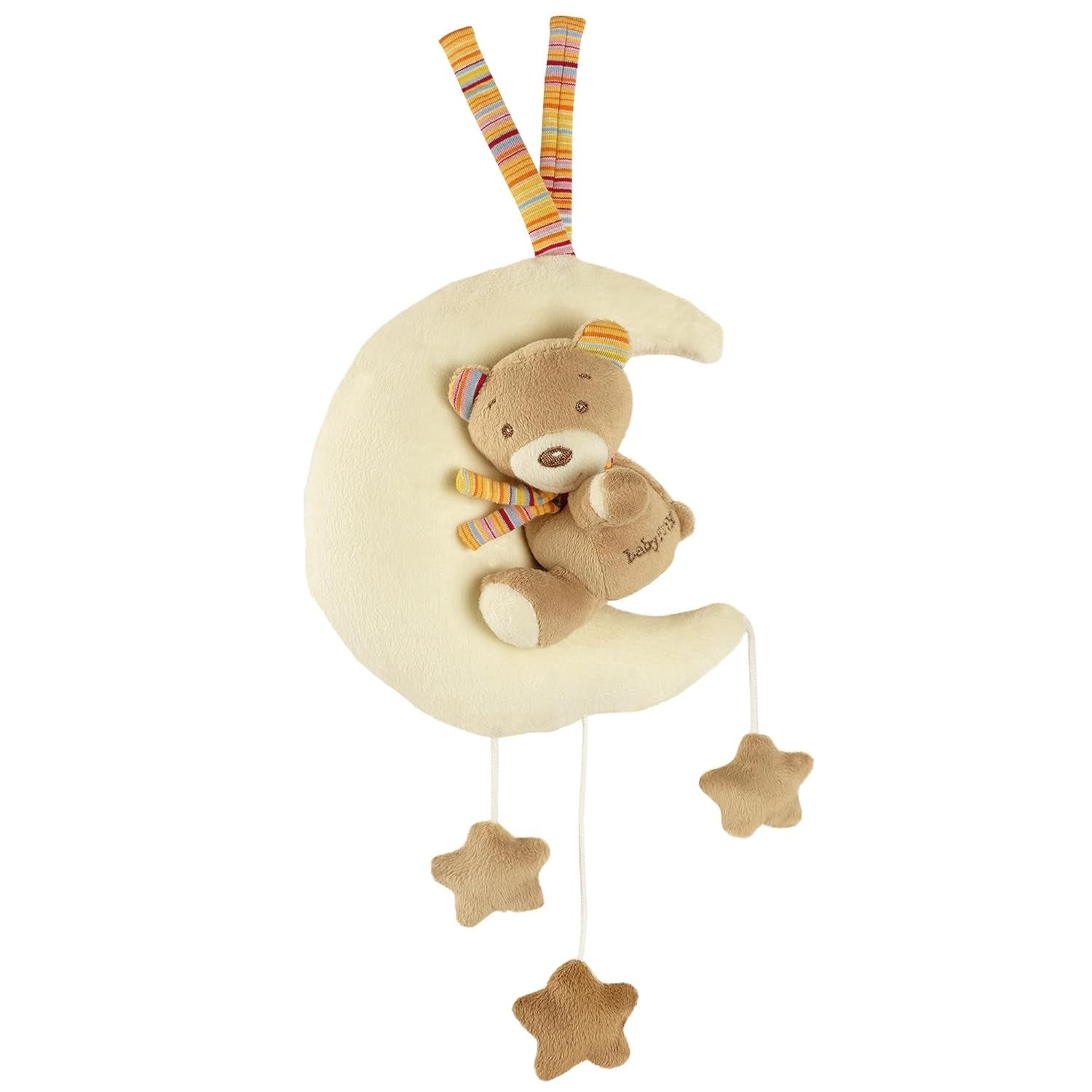 Carillon Fehn elefantino nella luna - ricamo "Glow-in-the-dark" con la canzone "The moon has rise" - peluche per addormentarsi - giocattolo per bambini in viaggio e a casa - da 0+ mesi Bebe Naty Shop Teddy in the Moon