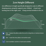 Guanciale per bambini in memory foam 3-12 anni Cuscino per bambini Cuscino ortopedico Con memory foam Cuscino in memory foam Con federa sfoderabile in cotone 100% (3-12 anni) Cuscini ortopedici cervicali Naty Shop