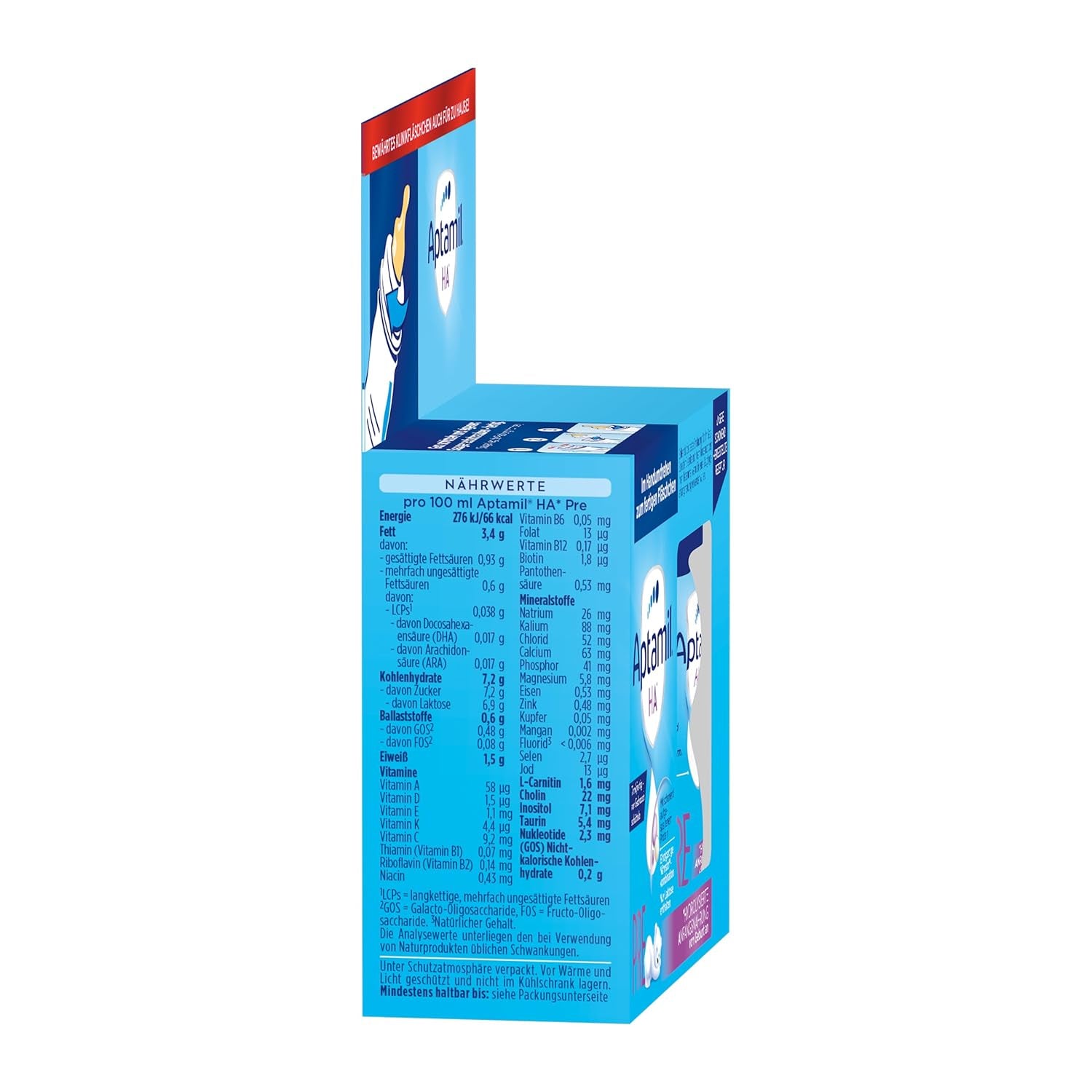 Aptamil HA Pre Ready to Drink – Latte idrolizzato per lattanti dalla nascita – 4 x 2 x 90 ml