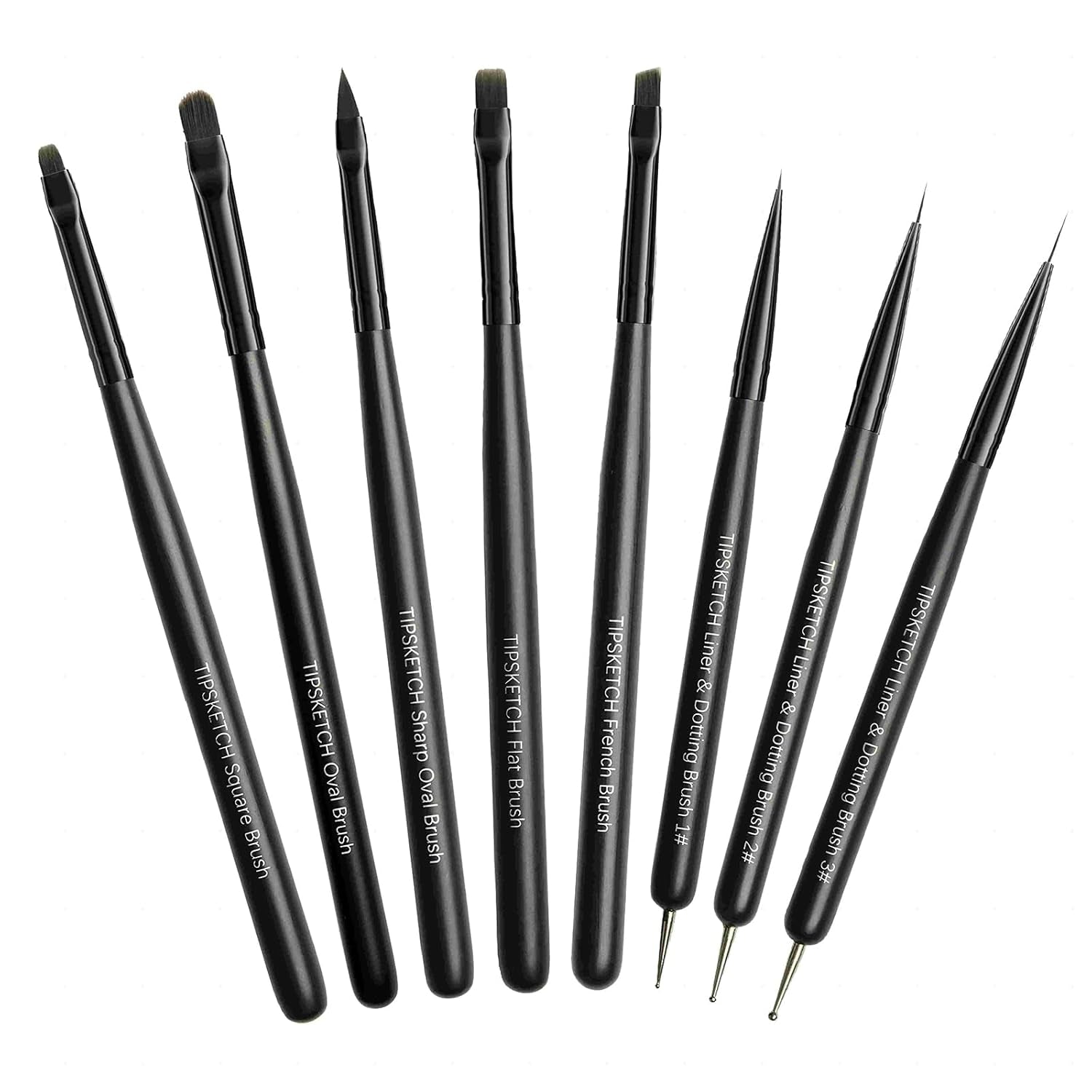 Nagel Pinsel 8 pezzi Pinsel per gel, Nageldesign Gel Pinsel Dotting Painting Line Pen per Nagelack Gel Acryl Nagel Pinsel Nailart Kit Acryl Pinsel Fineliner Nägel Selber Machen