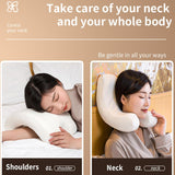 MINGZE Cuscino per Collo in Memory Foam Multifunzionale, Cuscino per Collo a Forma di U con Arco, Cuscino per Dormire a Rimbalzo Lento Cuscino per Pressione di Rimbalzo, Cuscino in Seta di Ghiaccio per Protezione di Mani e Collo Cuscini Ortopedici Cervicali Naty Shop