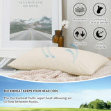 LOFE Cuscino per Dormire in Grano Saraceno Biologico 14"X 20" Regolabile Traspirante per il Sonno Fresco Supporto cervicale per chi dorme sulla schiena e sul fianco (scafi di grano saraceno tartaro) Naty Shop Cuscini Standard