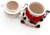 Dekohelden24 scatola portaoggetti in ceramica per mucche, ca. 12 x 11 x 20,5 cm, 20 contenitori per alimenti Naty Shop