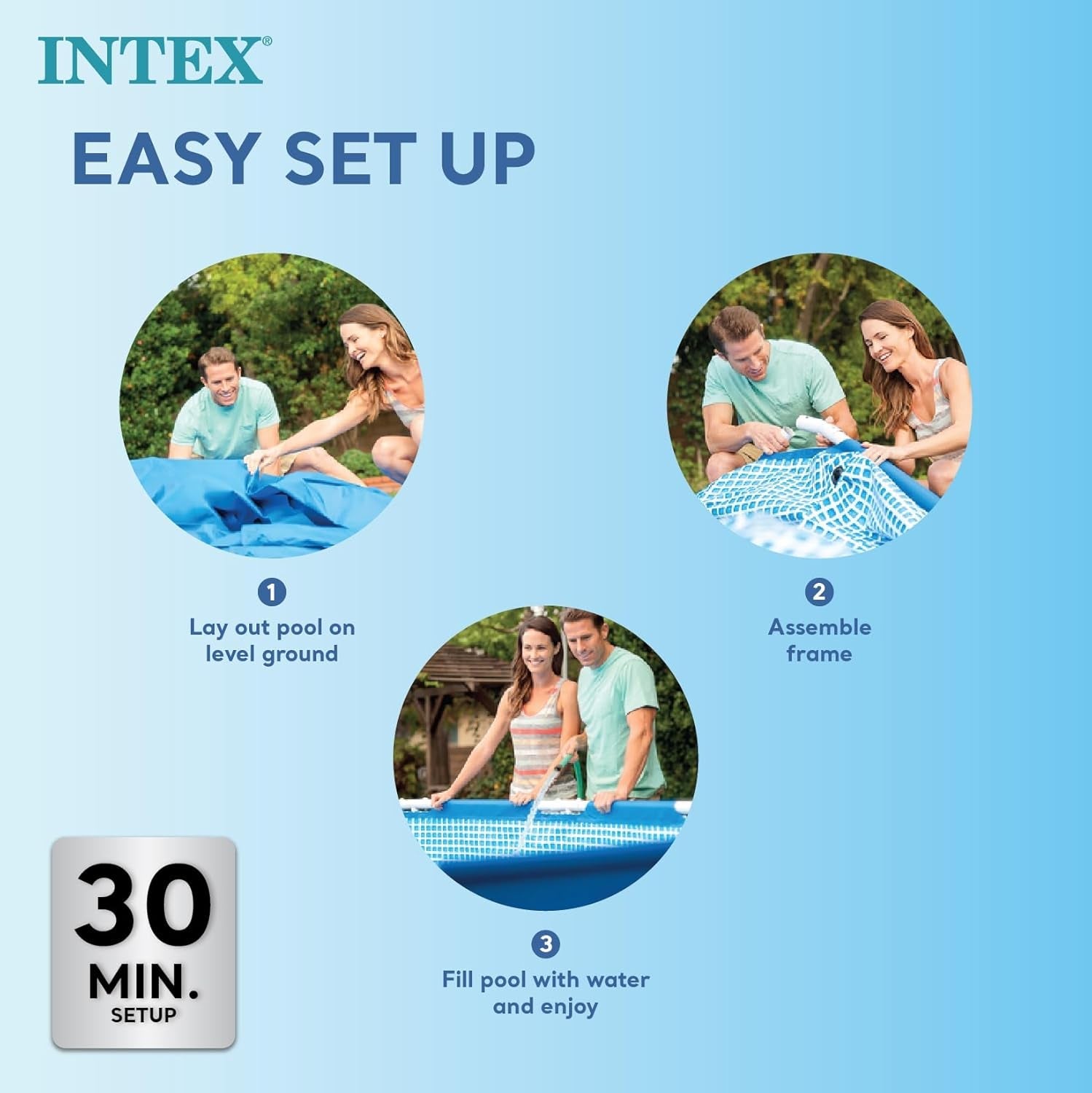 Intex 28271NP - Piscina fuori terra rettangolare con telaio, 2282 L, acciaio e PVC, blu, 260x160x65 cm