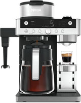 Macchina da caffè con filtro Ninja Prestige 2 in 1 con capsule e montalatte integrato, per latte macchiato, caffè freddo e Flat White, Nero CFN802EU