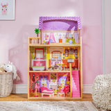 Kidkraft Kayla Casa delle bambole in legno con mobili e accessori, set da gioco a 3 livelli per bambole da 30 cm, giocattolo per 3 anni, 65092 - Esclusivamente su Amazon Dollhouses Naty Shop