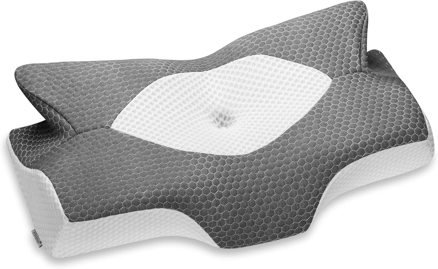 Elviros Copricuscino Traspirante Cuscino 64 X 12,5/10,5 X 38 cm Grigio (Solo Fronte Cuscino) Cuscini Ortopedici Cervicali Naty Shop Grigio Scuro