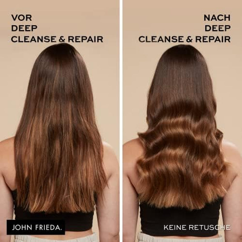 John Frieda - Maschera/Trattamento Deep Cleanse & Repair - Contenuto: 250 ml - Con olio di semi di canapa + avocado nutriente - Maschera lenitiva per capelli danneggiati Maschera per capelli Naty Shop