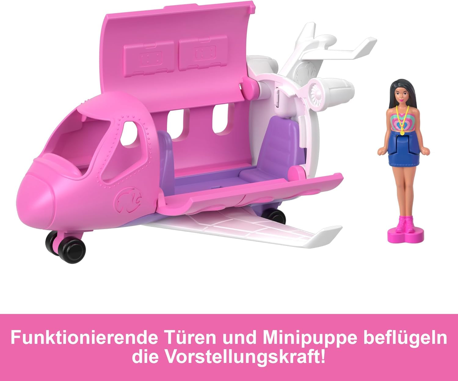 Mini BarbieLand Set di bambole e veicoli giocattolo Barbie, bambola da 1,5" e iconico veicolo giocattolo a sorpresa che cambia colore, HYF40