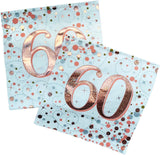 Tovaglioli Sparkling Fizz 60Th Oro Rosa 33 Cm X 33 Cm 3 Veli 16 Pezzi