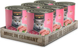 LEONARDO Nassfutter für Katzen, Geflügel pure, 6X 800g Dose, Katzenfutter getreidefrei, Alleinfutter, Made in Germany
